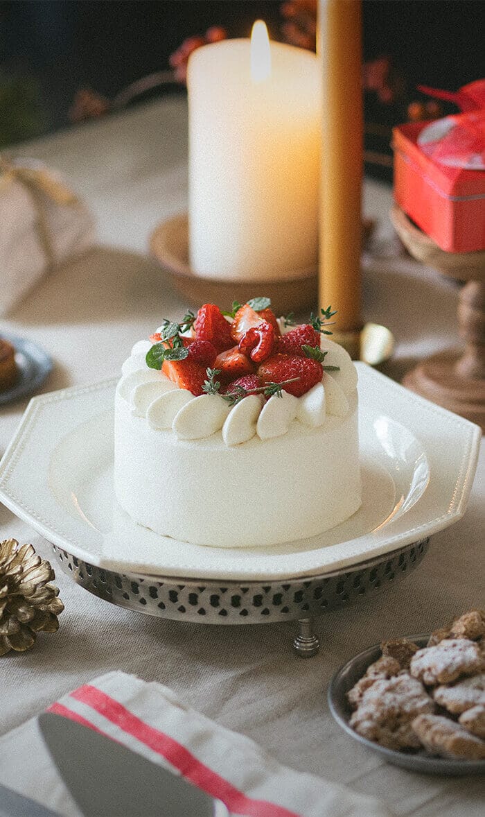 Gâteau de Noël aux fraises
