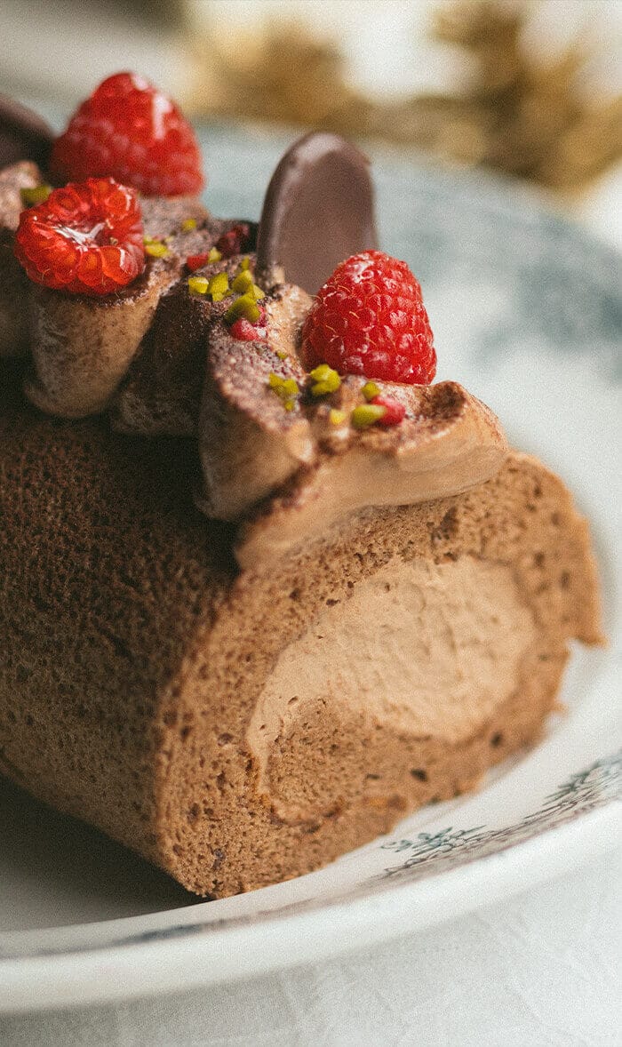 Gâteau roulé au chocolat de Noël